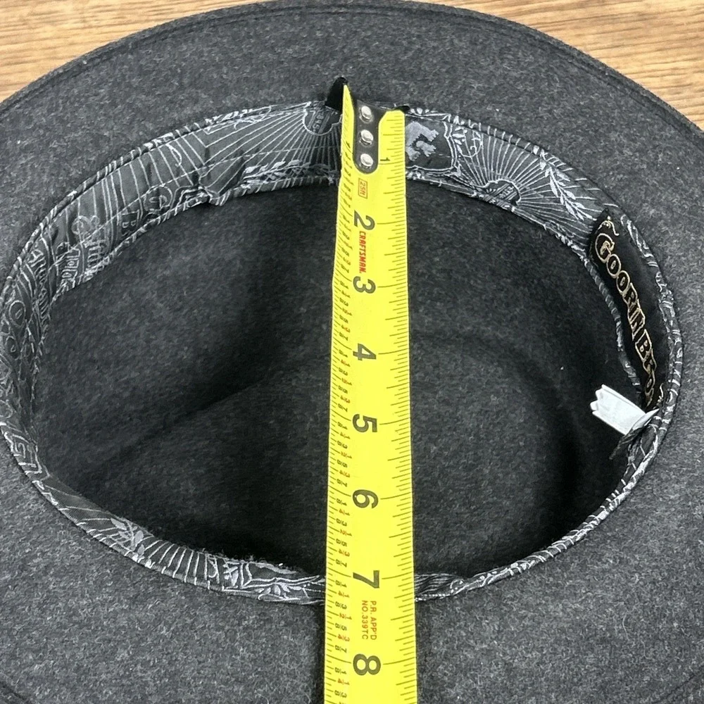 Goorin Brothers The Doctor 100% Wool Fedora Hat Mens Size XL Black Gray
